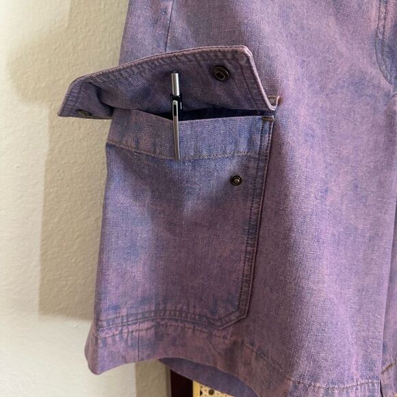 NWOT Sessun Captino Pink Purple Wash Denim Bermuda Shorts Size FR42 US10 - Picture 7 of 9